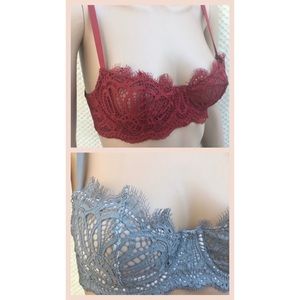 NWT Set of 2 Red/Blue Lace Victoria Secret Bras